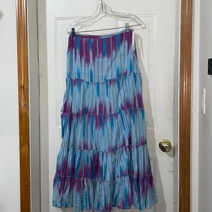 Pretty cotton maxi skirt, tie dye. Mix Nouveau, L